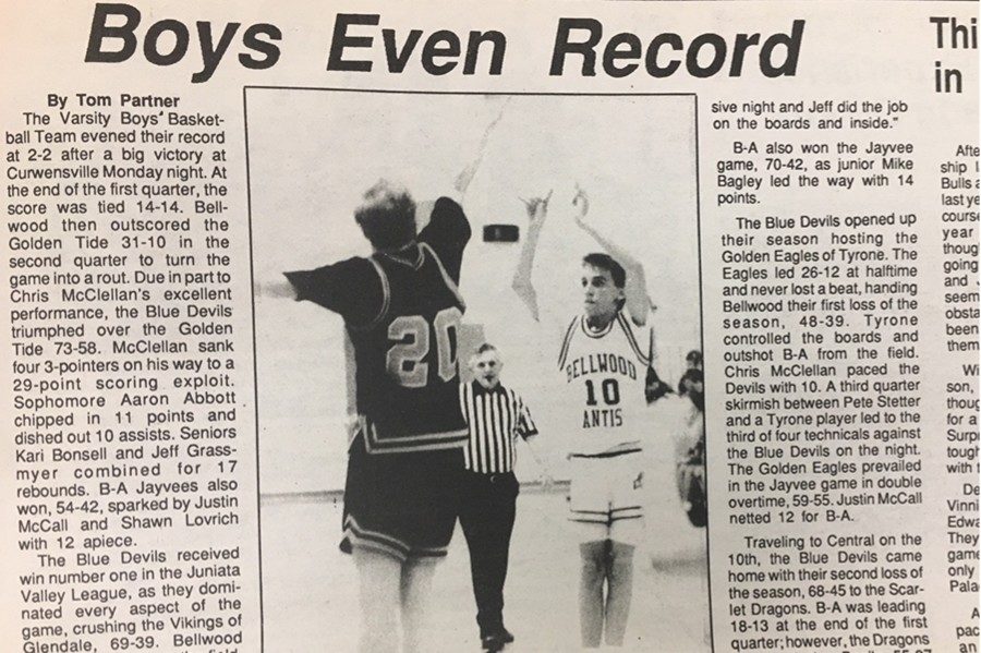 Aaron+Abbott+and+Chris+McClellan+were+the+sharpshooters+on+the+basketball+team+in+1991.