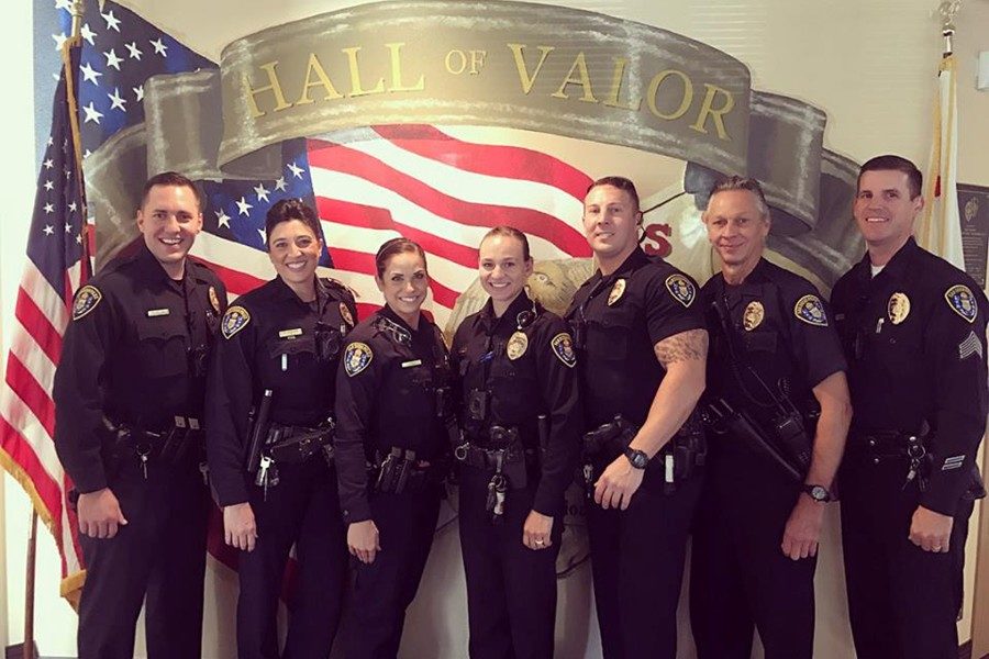 2007 grad David Burns, third from the right, is now a police officer in San Diego.