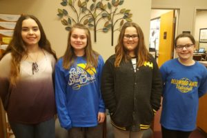 (L to r): Gabriella Musselman, Alyson Partner, Alyssa Sacchitella, and Macy Cherry are the newest middle school students of the week.
