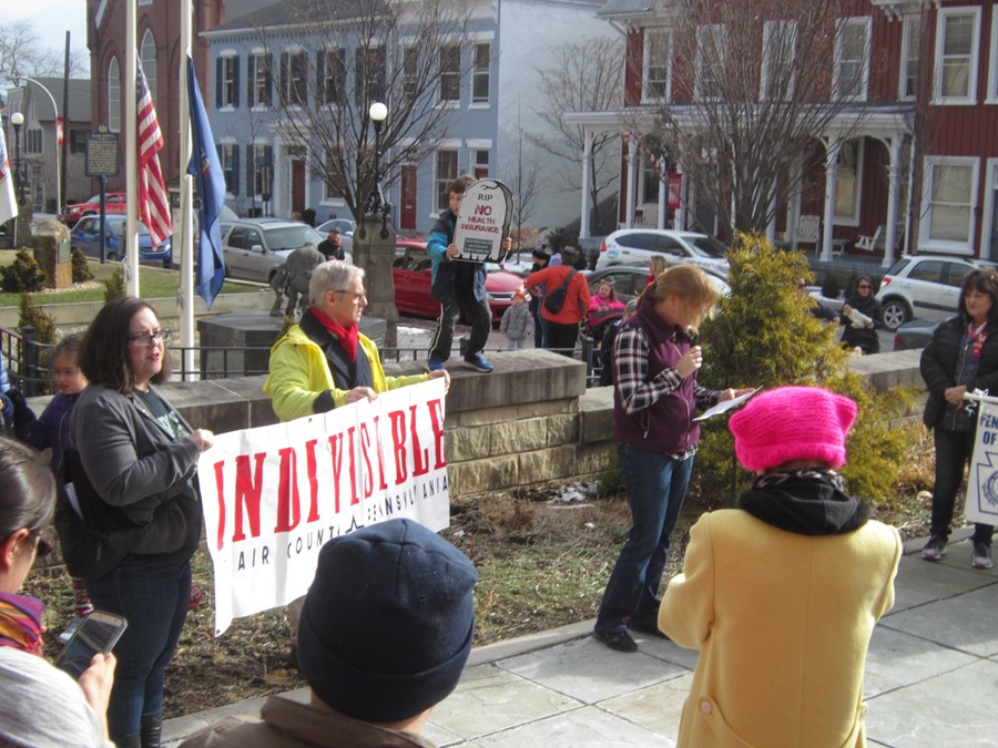 Hundreds of people participated in the Women's Rights March in Hollidaysburg on January 20.