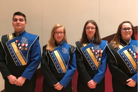 (L to r): Dominic Tornatore, Julie Bauer, Kaitlyn Farber, and Kyra Woomer attended the 26th annual Susquehanna University Honors Band.