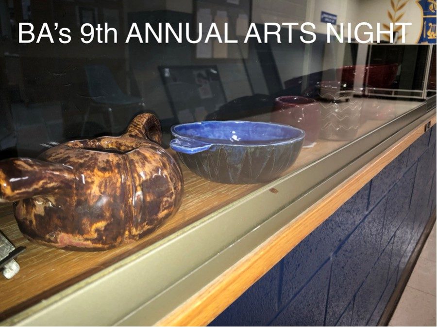 BA art classes prepare for their 9th annual arts night event.