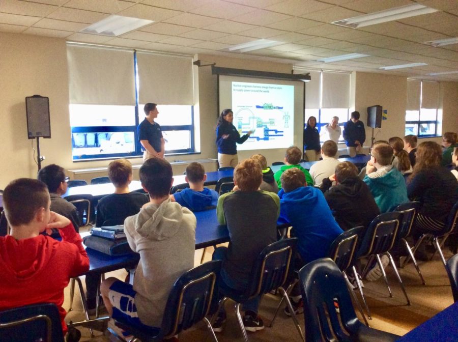 7th and 8th graders viewed a presentation about engineering

