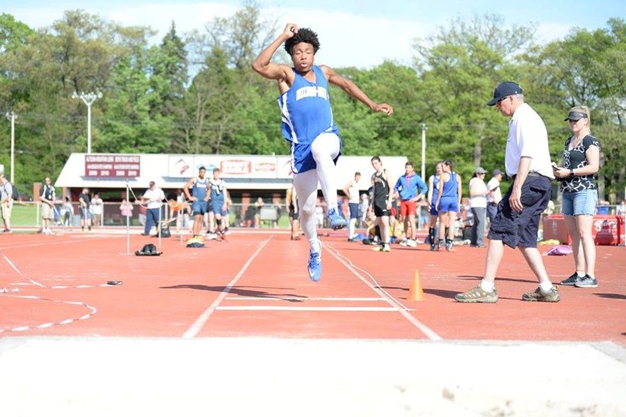 Clay Engle went over 44 feet to capture the District 6 2A triple jump championship.