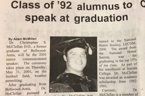 It didnt take long for Dr. Chris McClellan to make his way back to B-A as the 2001 Commencement speaker.