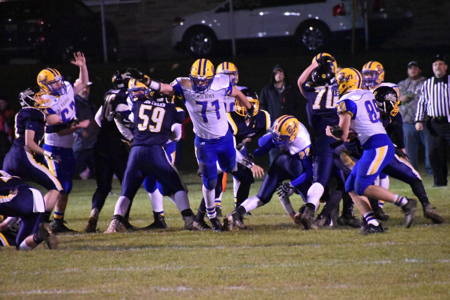 Caden Nagle breaks through the line against Southern.