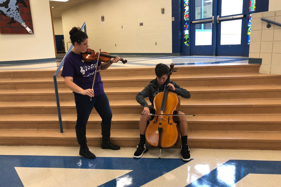 Julie Norris and JJ Estep are the first Bellwood-Antis students to audition for District Orchestra.