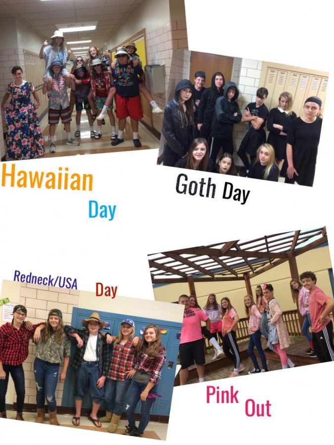 Eighth graders showing off some of the more popular Theme Days.