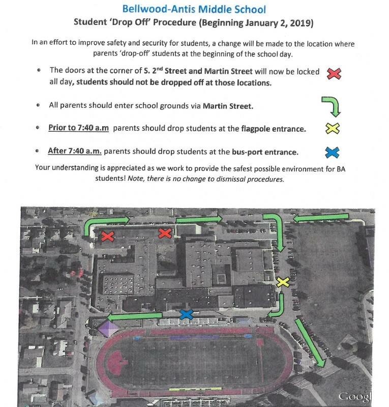 BASD has released a map with directions for the new drop-off procedure.