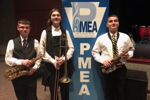 Alex Foose, Ellie Emigh, and Dominic Tornatore recently participated in District Jazz Band.