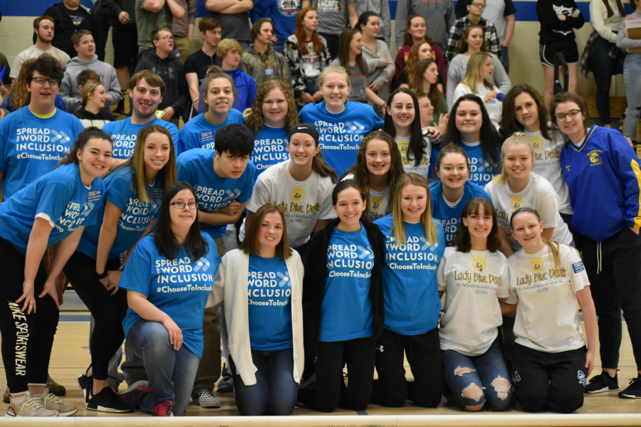 ThSpread the Word rally; March 19, 2019. (Maria Cuevas)e unified bocce team took down the girls basketball team in a game of bocce at the Spread the Word rally.