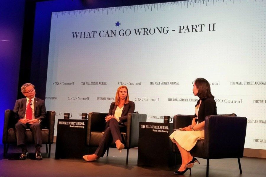 In the middle is Cheryl Davis at a Wall Street Journal CEO Council meeting in Tokyo.