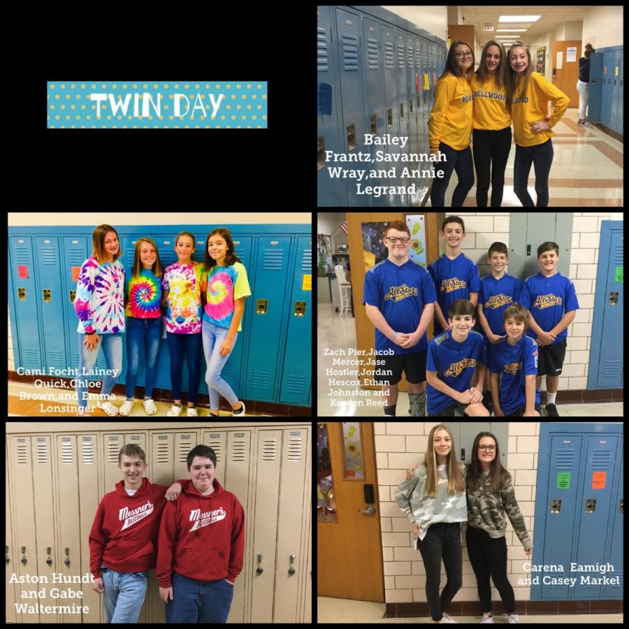 Eighth grade participants in Twin Day.
