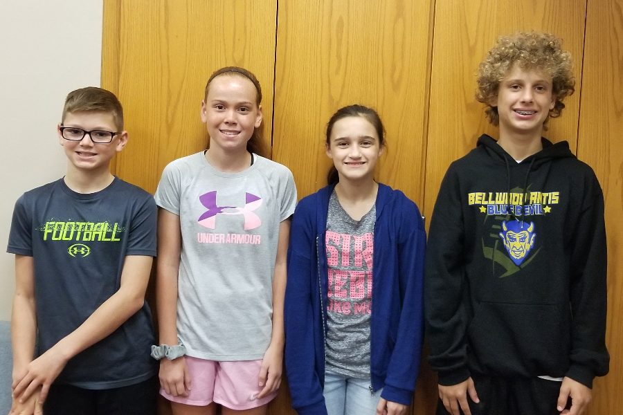 Brady Partner, Marissa Caccioti, Loralie Weeden, and Josh Dorminy are this week's middle school  Students of the Week.