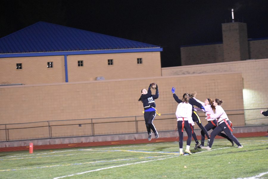 Dakota Woomer makes the game-winning catch in overtime of the annual Powder Puff game.
