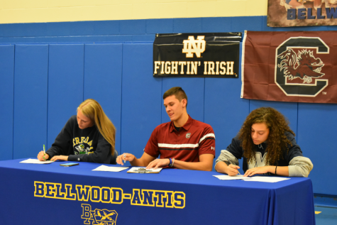 Alli Campbell, Travis Luensmann, and Sakeria Haralson signed National Letters of Intent yesterday to play Division I sports.