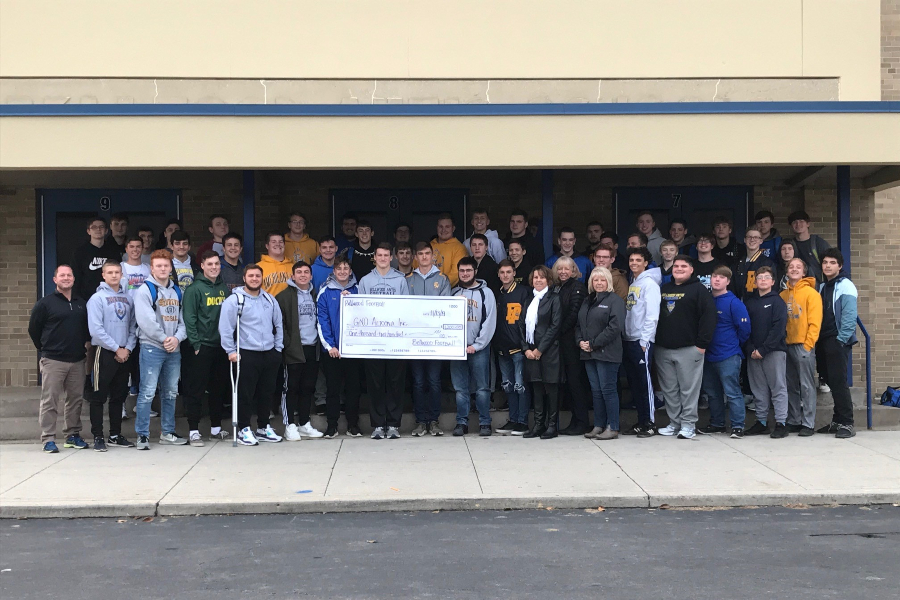 The Bellwood-Antis football team raised $1,200 to donate to Girls Night Out, a local group  raising money for Breast Cancer.
