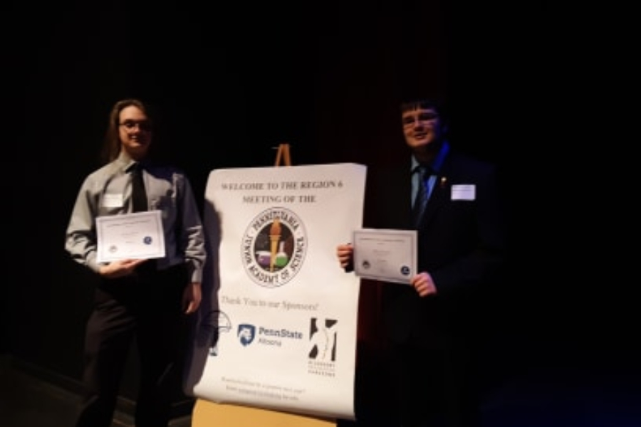 Zachary Merritts and Philip Chamberlin each earned first awards at PJAS and qualified for the state competition.