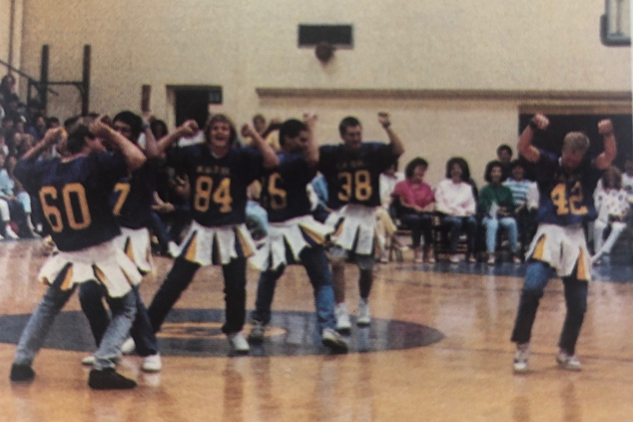 Pep+rallies+were+a+big+part+of+the+school+experience+at+B-A+in+the+1980s