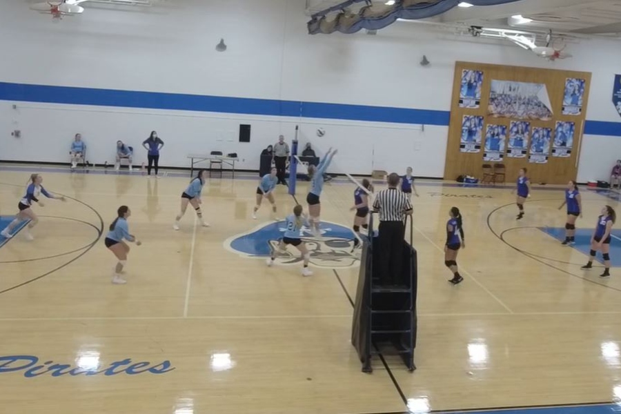 The Lady Blue Devil volleyball team cracked the win column by defeating Williamsburg.