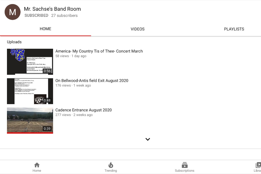 Mr. Sachse and the band have launched their own YouTube Channel.