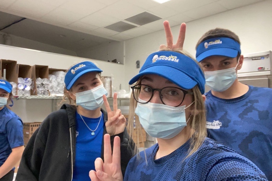 Madison Otto, Abbey Snyder, and Ty Mercer work another busy shift at the Meadows in Greenwood.