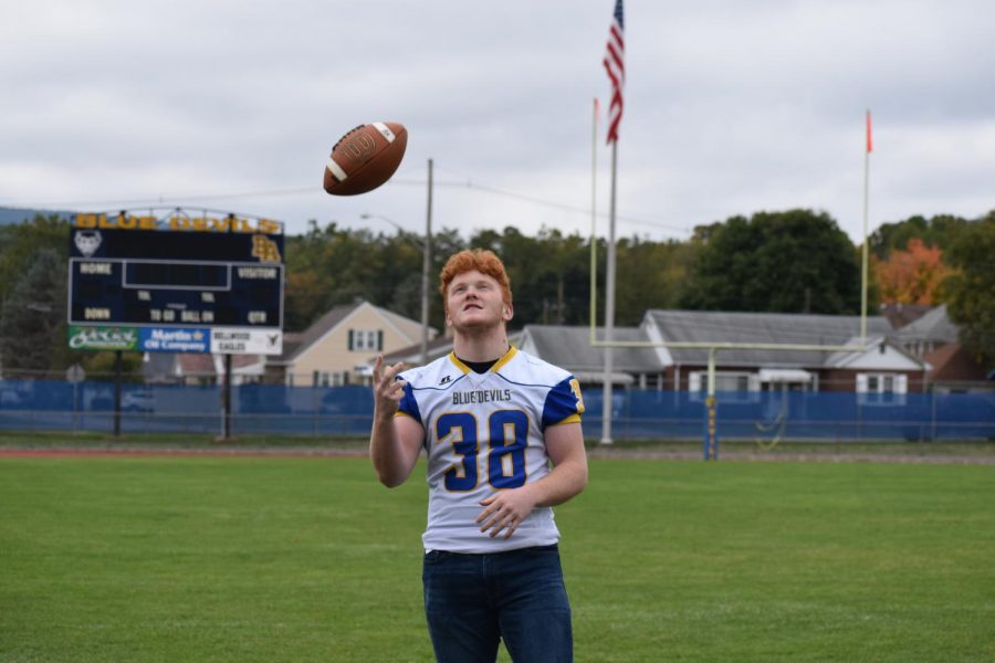 Nick Plank is leading the undefeated Blue Devil football team with strong performances on both offense and defense.