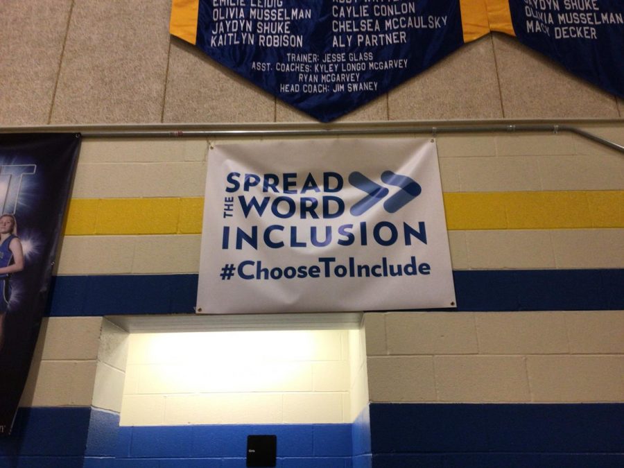 This banner hangs in the Bellwood-Antis high school gymnasium to serve as a reminder that everyone is included, no matter their talents.