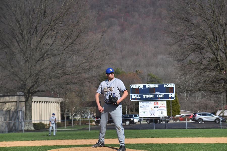 Jack Luensmann pitched six strong innings against Mount Union.