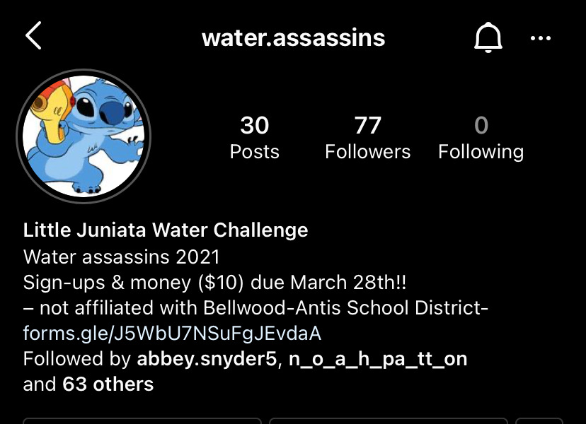 The Instagram account students use to follow the game.