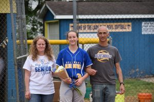 Katie Robison is finishing up her career as the Lady Blue Devil softball teams starting catcher.