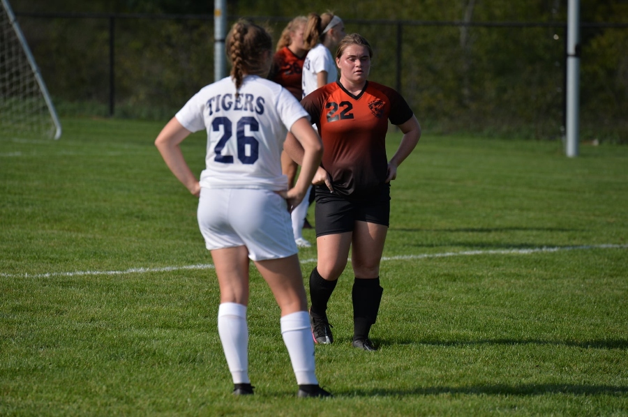 Allison Partner catches her breath in yesterdays match against Hollidaysburg.