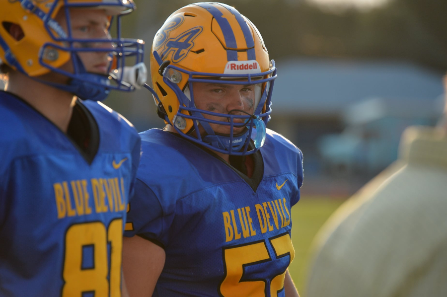 Dominic Caracciolo, a captain on the football team, saw his season come to an an as a result of a dirt bike accident that left his leg badly infected. 