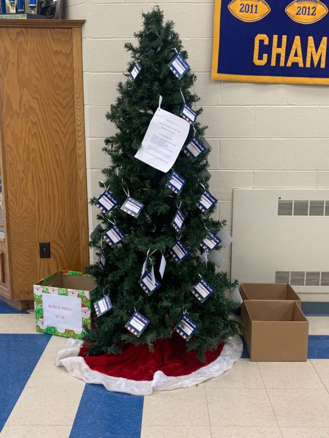 The Blue Angels tree is up in the high school lobby, kicking off another Christmas Season of charity and giving at B-A.