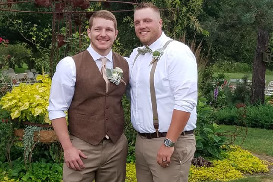 Anthony Jenkins (left), shown here with his brother Matt, is a track supervisor with Norfolk Southern.