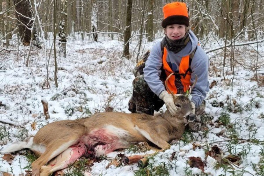 Sam Miller is one of many BA students to get a deer during the first week of hunting season.