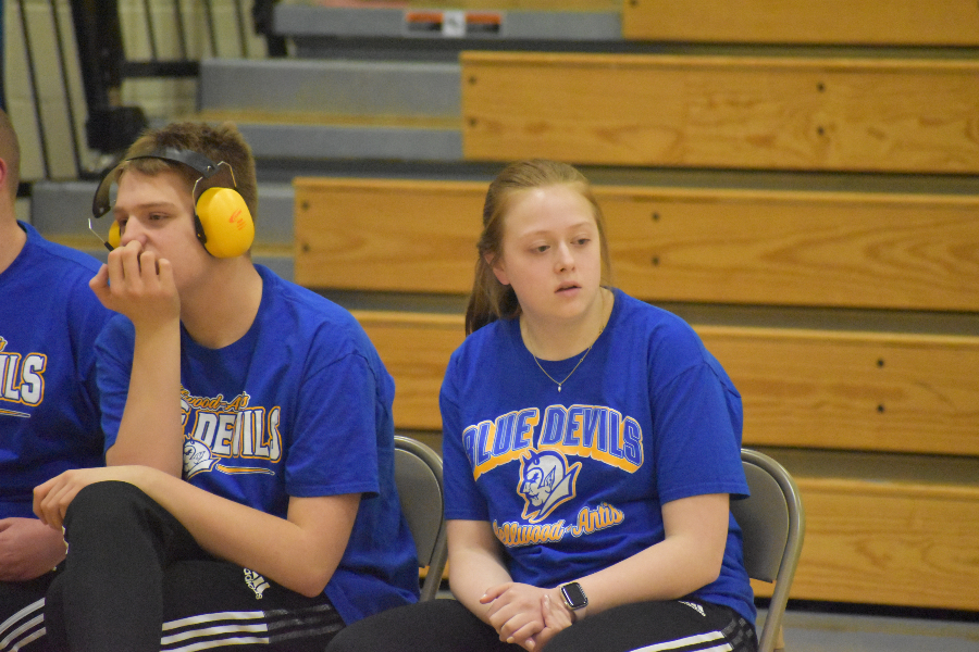 Jacob Miller and his sister Jayce wait their turn at B-A's home bocce meet.