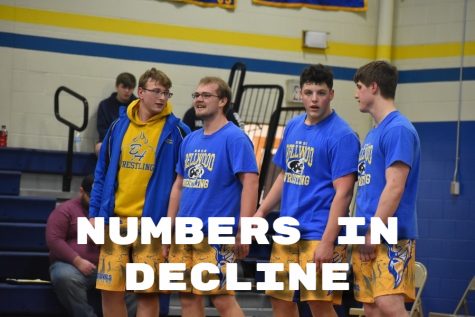 The varsity wrestling team is one of the area schools with a severe decline in participation numbers.