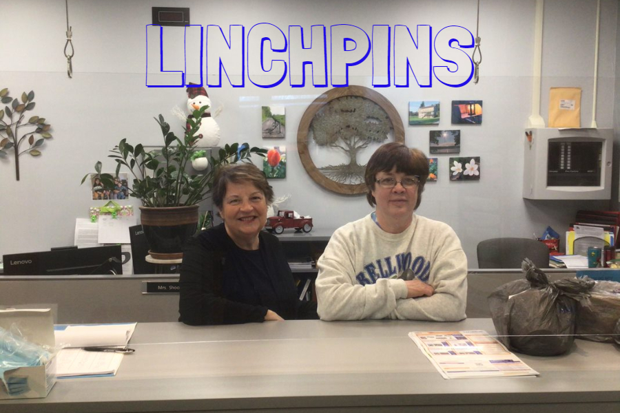Mrs. LuAnn Shoop and Mrs. Amy Chamberlin bring more than 50 years of experience to work with them everyday in B-A's high school/middle school office.