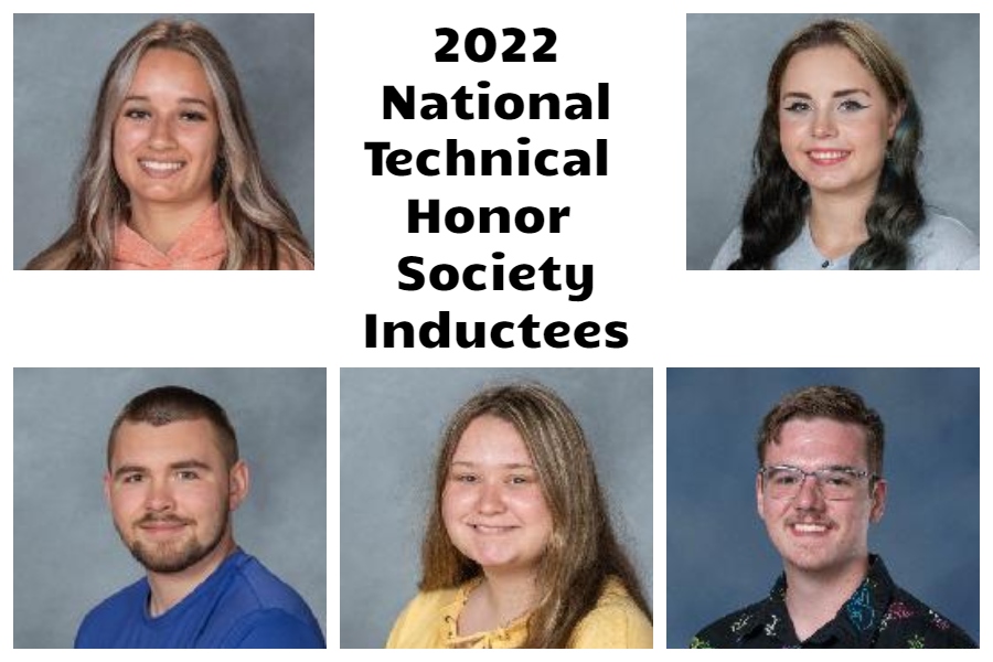 Five B-A students were inducted into the National Technical Honor Society. Clockwise from top right: Ashlyn Holby, Gabriella Musselman, Arrhen Gathagan, Lauren Rodland, Michael Kienzle.