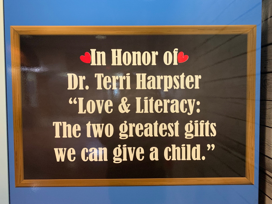 Inscription on the side of the Myers book vending machine,