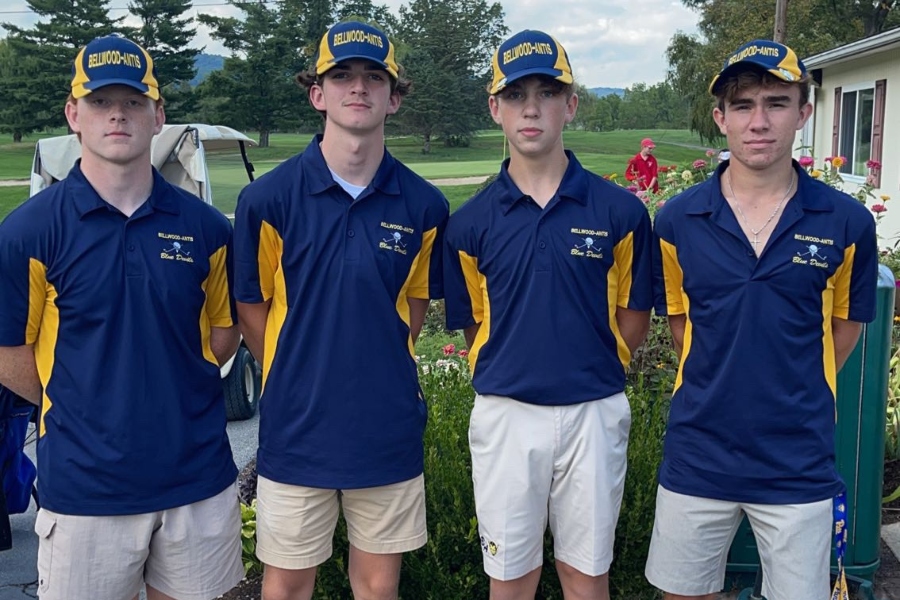 Zach+Pier%2C+Ethan+Johnston%2C+Ryan+Marinak+and+Caleb+Beiswinger+were+the+top+scorers+yesterday+for+the+Bellwood-Antis+golf+team.