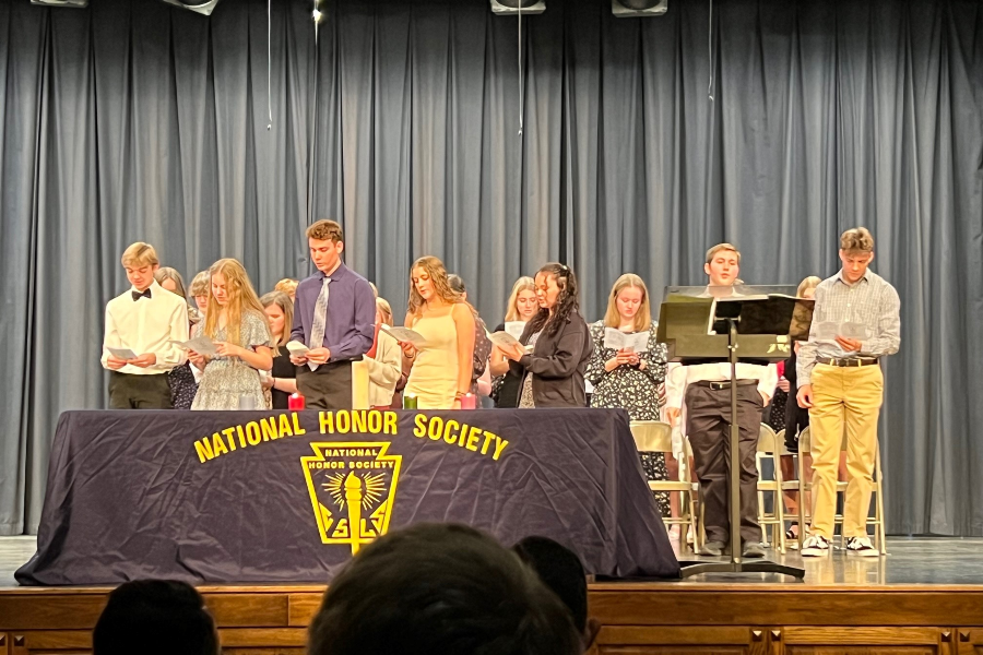 The+National+Honor+Society+inducted+new+members+on+Tuesday.