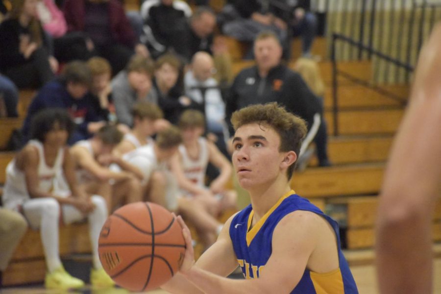 Senior Caleb Beiswenger led BA in scoring again last night in a loss to Curwensville.