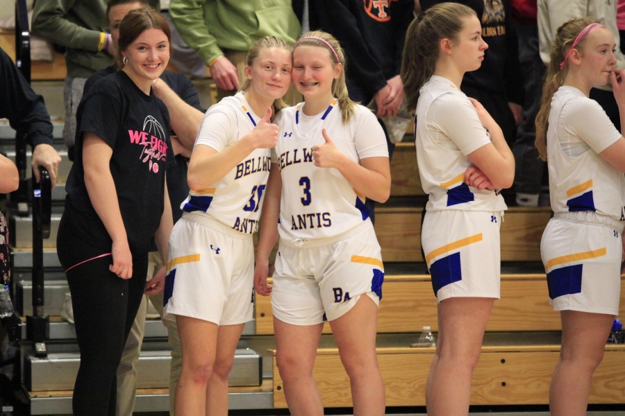 Lydia Worthing, on the left with Chelsea McCaulsky and Leigha Clapper, recently returned from an injury to give the Lady Devils some extra offensive punch.