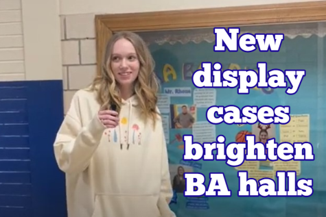 Display cases brighten the halls