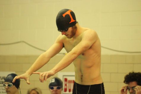 Spencer Dunklebarger won two events for the swimming team against Hollidaysburg.