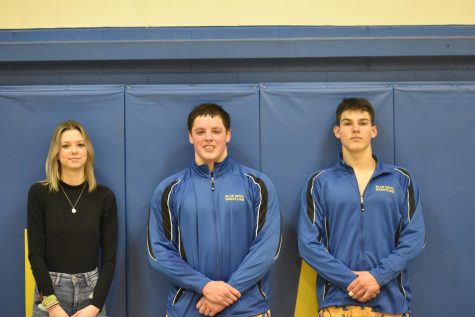 Hannah Reagan, Ethan Norris, and Hunter Foor were all recognized during Senior Night ceremonies for the B-A wrestling team.