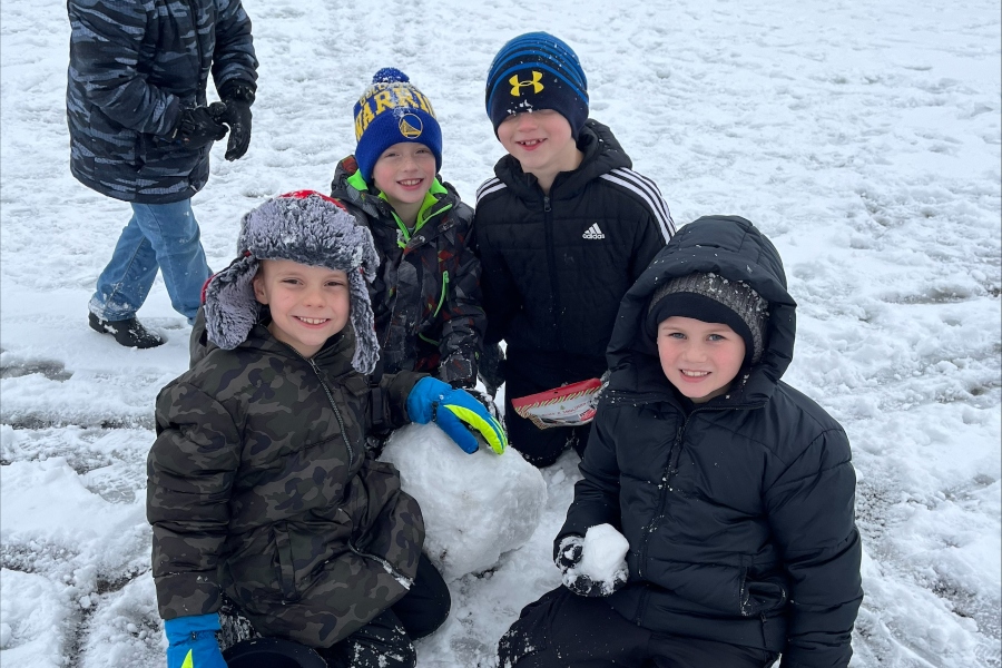 Students at Myers built snowmen last Friday when they ended their Hibernation Week with a Fitness Friday.