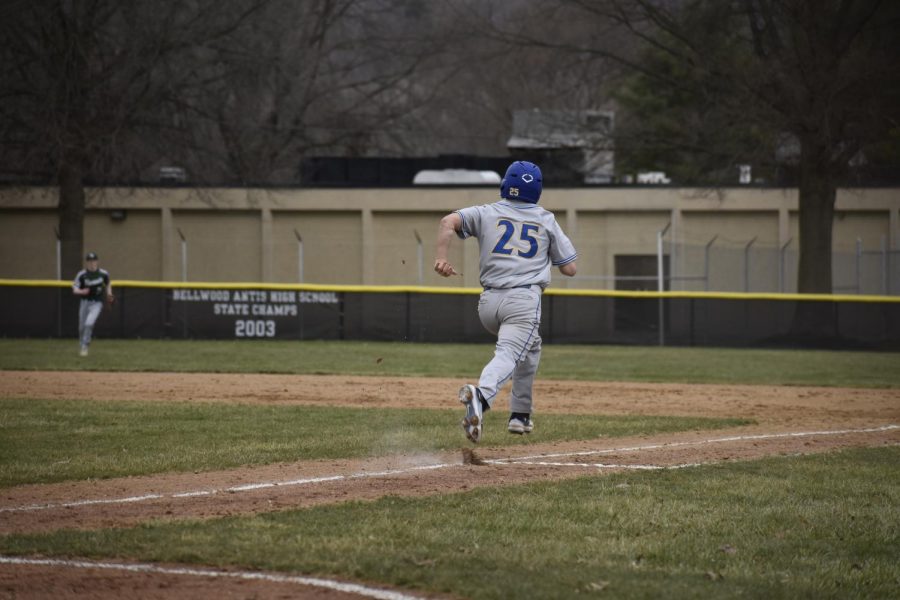 Nick kost racing to first base. (Bailee Conway)